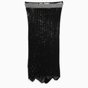 Acne Studios White/Black Cotton Bastone Midi Gonna a coste