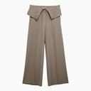 Acne Studios Beige Wool Blend Wide Trousers