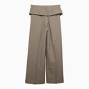 Acne Studios Beige Wool Blend Wide Trousers