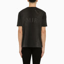 Amiri Faded Black Crewneck T Shirt With Perforated Details