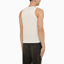 Amiri Beige Cotton And Linen Tank Top