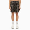 Amiri Black Silk Bermuda Shorts With Print