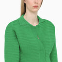 Art Essay Green Knitted Cardigan White Knitted Cardigan - Balardi