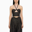 The Mannei Navy Denim Corset Top - Balardi