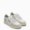 Autry Medalist Sneakers In White/Green Leather And Suede