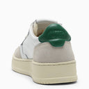 Autry Medalist Sneakers In White/Green Leather And Suede