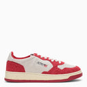Autry Medalist Beige/Red Suede Trainer - Balardi