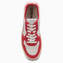 Autry Medalist Beige/Red Suede Trainer - Balardi
