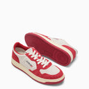 Autry Medalist Beige/Red Suede Trainer - Balardi