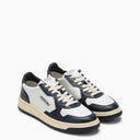 Autry White/Blue Leather Medalist Low Top Sneakers