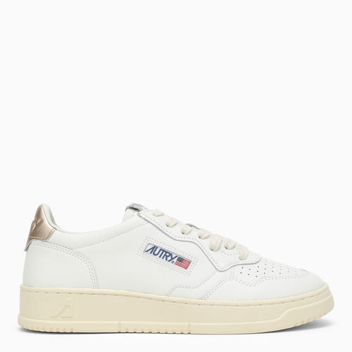 Autry Medalist White/Gold Leather Trainer