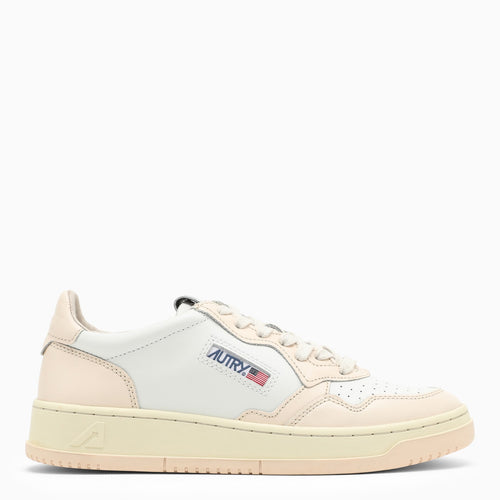 Autry Medalist Sneakers In White/Nude Leather - Balardi
