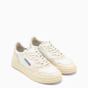 Autry Medalist Sneakers In White/Nude Leather - Balardi