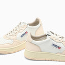 Autry Medalist Sneakers In White/Nude Leather - Balardi
