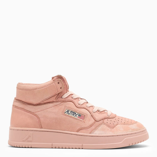 Autry Medalist Mid Sneakers In Peach Suede - Balardi