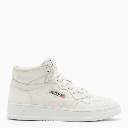 Autry Medalist Mid Sneakers In White Leather - Balardi