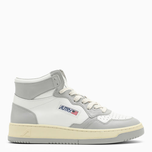 Autry Medalist Mid Sneakers In White/Light Grey Leather - Balardi