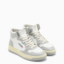 Autry Medalist Mid Sneakers In White/Light Grey Leather - Balardi