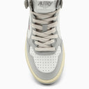 Autry Medalist Mid Sneakers In White/Light Grey Leather - Balardi
