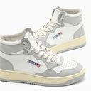Autry Medalist Mid Sneakers In White/Light Grey Leather - Balardi
