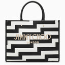 Jimmy Choo M Avenue Black/White Canvas Tote Bag
