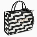 Jimmy Choo M Avenue Black/White Canvas Tote Bag