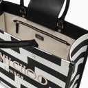 Jimmy Choo M Avenue Black/White Canvas Tote Bag