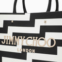 Jimmy Choo M Avenue Black/White Canvas Tote Bag
