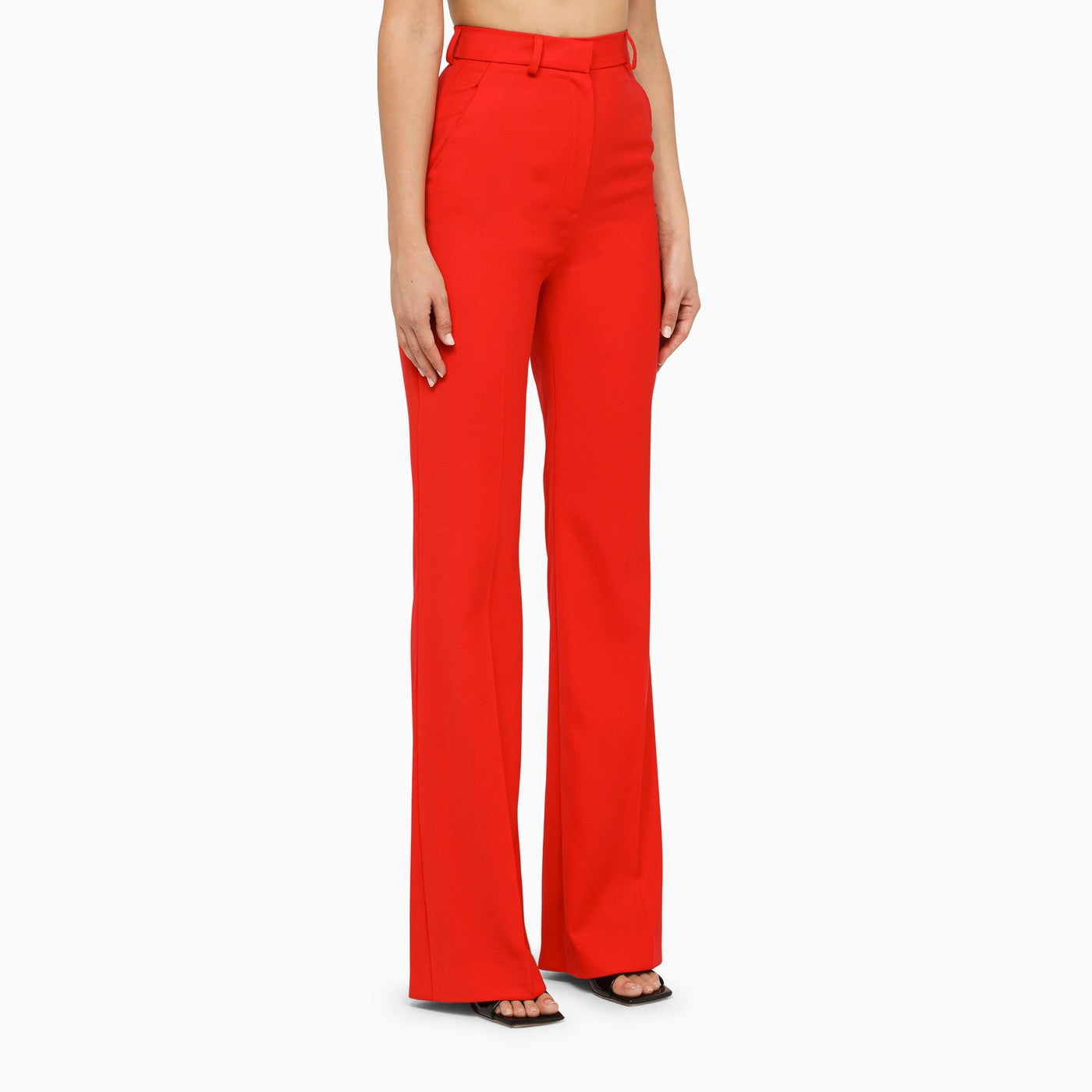 Red Flare Trousers - Stylish and Sophisticated