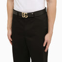 Cinturón negro Dolce & Gabbana con placa de rutenio DG