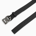 Dolce&Gabbana Black Belt With Rutenium Dg Plaque