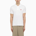 Ami Paris White Ami De Coeur Polo Shirt