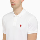 Ami Paris White Ami De Coeur Polo Shirt