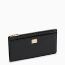 Porta della carta zippata in pelle Dolce & Gabbana Black Dauphine