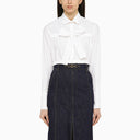 Patou White Cropped Shirt With Bow