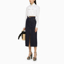 Patou White Cropped Shirt With Bow