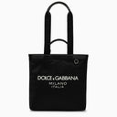 Dolce&Gabbana Black Nylon Shopping Bag With Logo