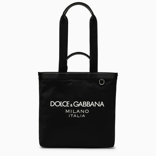 Dolce&Gabbana Black Nylon Shopping Bag With Logo