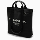 Dolce&Gabbana Black Nylon Shopping Bag With Logo