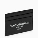 Dolce & Gabbana Black Ofskin Porta della scheda con logo