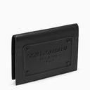 Dolce&Gabbana Black Leather Passport Holder With Logoed Plaque
