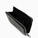Porta della carta in pelle nera Dolce & Gabbana con targa logota