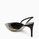 René Caovilla Black Slingback Jackie With Rhinestones
