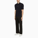 Zegna Navy Blue Short Sleeves Polo