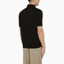 Zegna Black Cotton Short Sleeved Polo Shirt