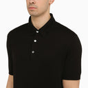 Zegna Black Cotton Short Sleeved Polo Shirt