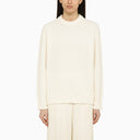 Loulou Studio White Baumwollmischte Crew Neckpullover