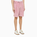 Pt Torino Pink Velvet Bermuda Pants - Balardi