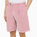 Pt Torino Pink Velvet Bermuda Pants - Balardi
