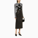 Balmain Black And White Striped Shirt With Cotton Logo